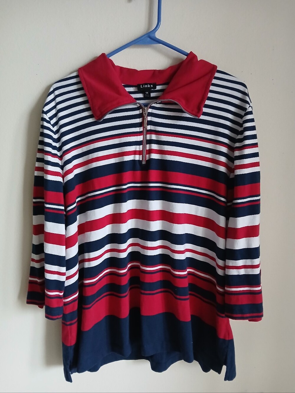 Links  3/4 Sleeve Top Size 1X